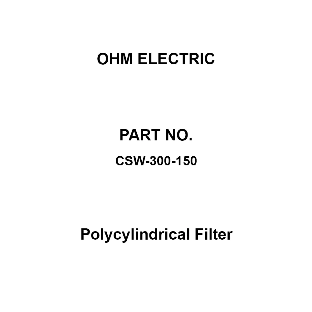 OHM ELECTRIC Polycylindrical Filter Polyester + fiber activated carbon Material, CSW-300-150