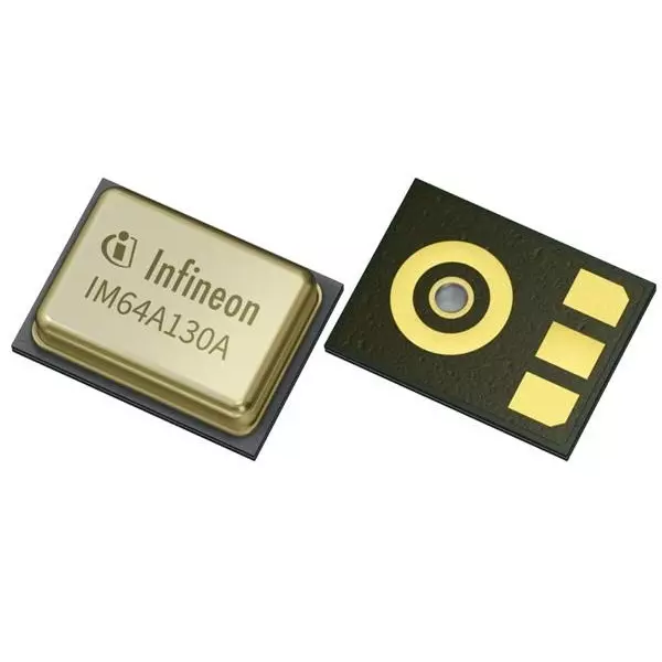 Infineon MEMS Microphone -38 dBV Sensitivity 64 dBA Signal to Noise Ratio, IM64A130AXTMA1
