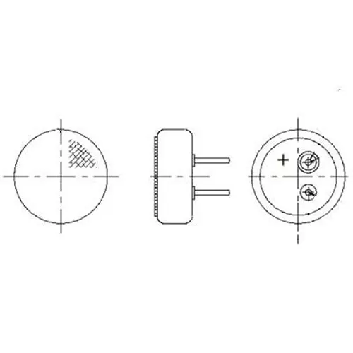 MALLORY Microphones Omnidirectional Solder Pin Termination Style 2.2 kΩ Impedance, PMO-6027P-40KDQ