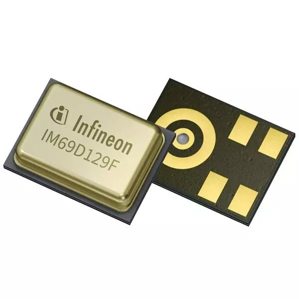 Infineon MEMS Microphone -36 dBFS Sensitivity 69 dBA Signal to Noise Ratio, IM69D129FV01XTMA1