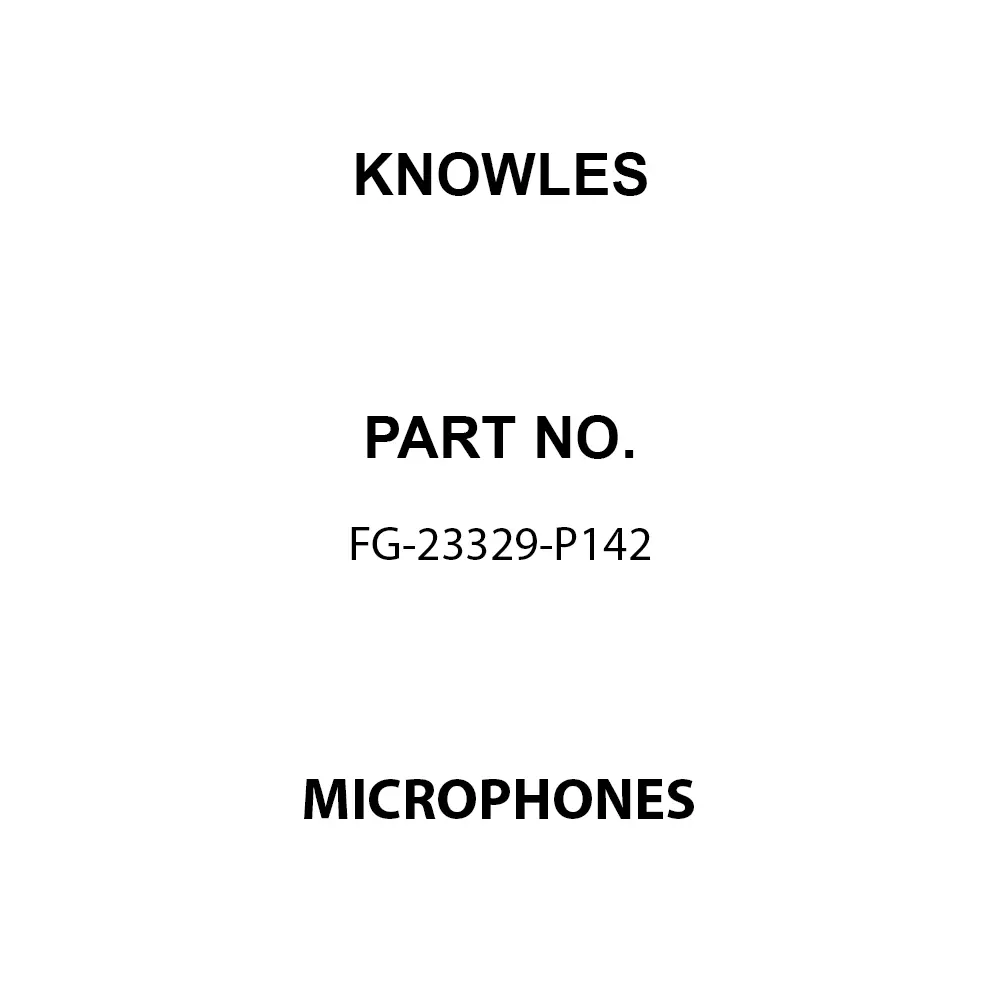Knowles Microphones Omnidirectional 2.56 mm Diameter, FG-23329-P142
