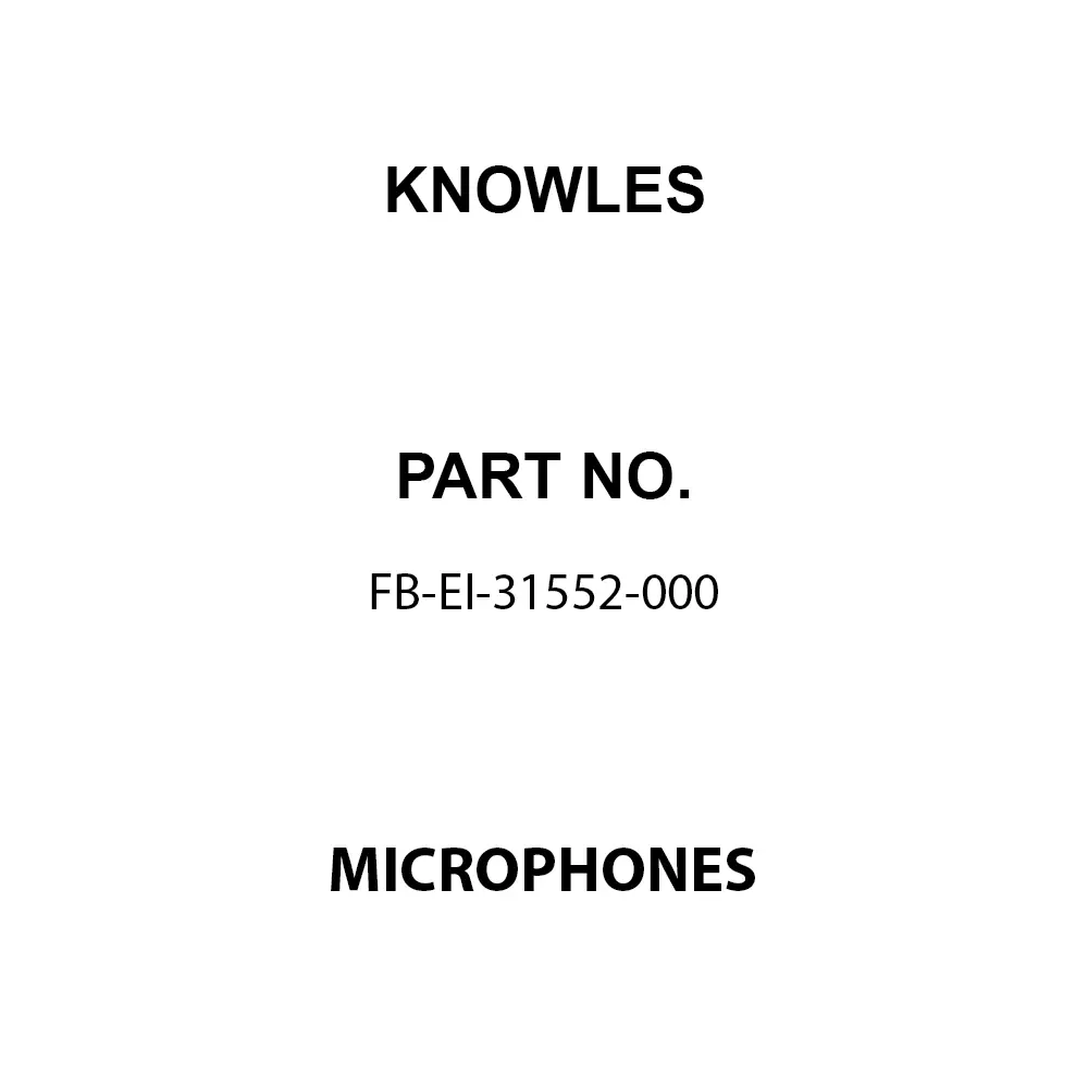 Knowles Microphones Wire Lead Termination Style 18 mm Diameter 7.6 mm Depth, FB-EI-31552-000