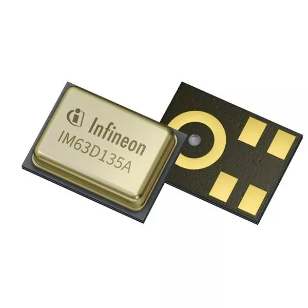 Infineon MEMS Microphone -41 dBFS Sensitivity 63.5 dB Signal to Noise Ratio, IM63D135AXTMA1