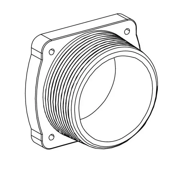 BANNER ENGINEERING Flange Adapter Assembly Polyvinyl Chloride (PVC) 65 mm Length, SAFQT50U
