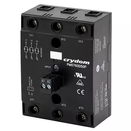 Crydom Three Phase Relays SSR Type Panel Mount 25 A Load Current Rating, PM6760A25P