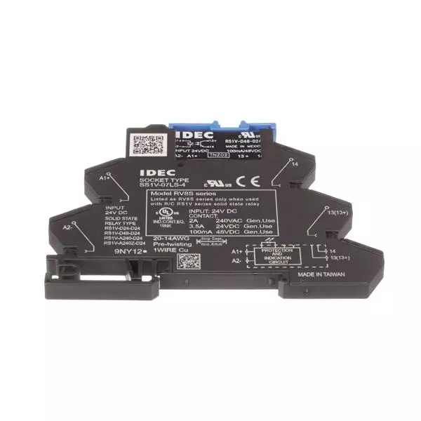 IDEC Solid State Relays SSR Type DIN Rail Mount 100 mA Load Current Rating, RV8S-S-D48-D24