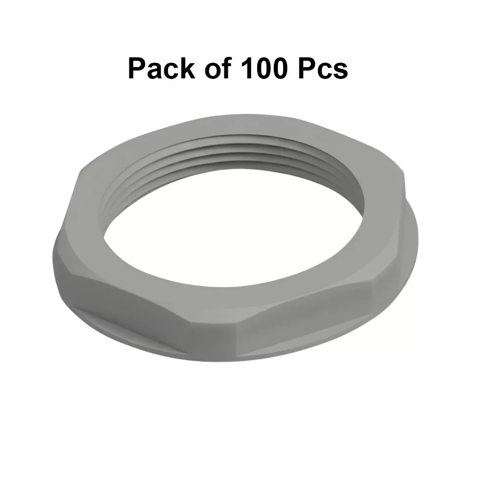 HELUKABEL Counter Nut Polyamide 9 mm PG Size Dark Grey with Collar, 94251 (Pack of 100 Pcs)