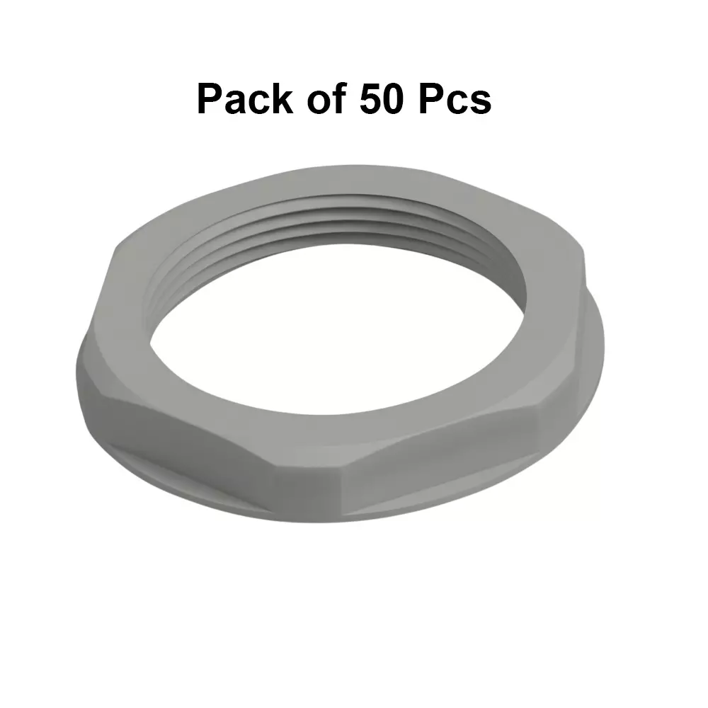 HELUKABEL Counter Nut Polyamide 29 mm PG Size Dark Grey with Collar, 94256 (Pack of 50 Pcs)
