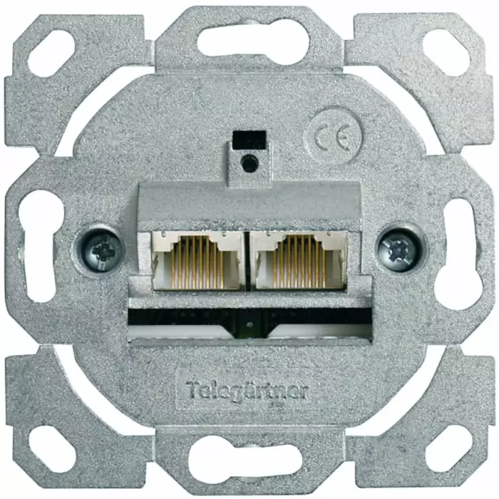 Telegartner Telegartner Data Series Angled Cat6a 2 Way RJ11 RJ12 RJ45 OutletWith Shielded Shield Type, J00020A0502