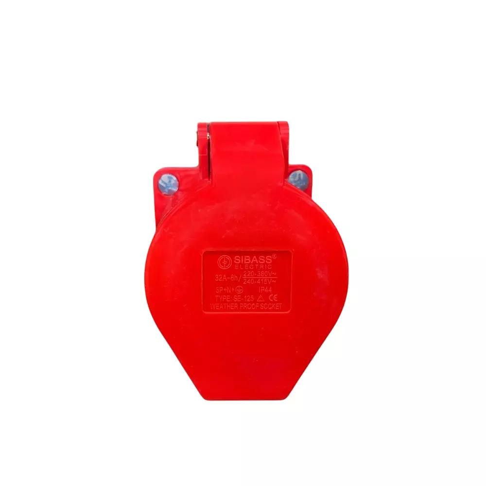Sibass Electric Box Socket 32 A 4 Pin IP44 Rating and CE Mark, SE-S124 (Pack of 60)