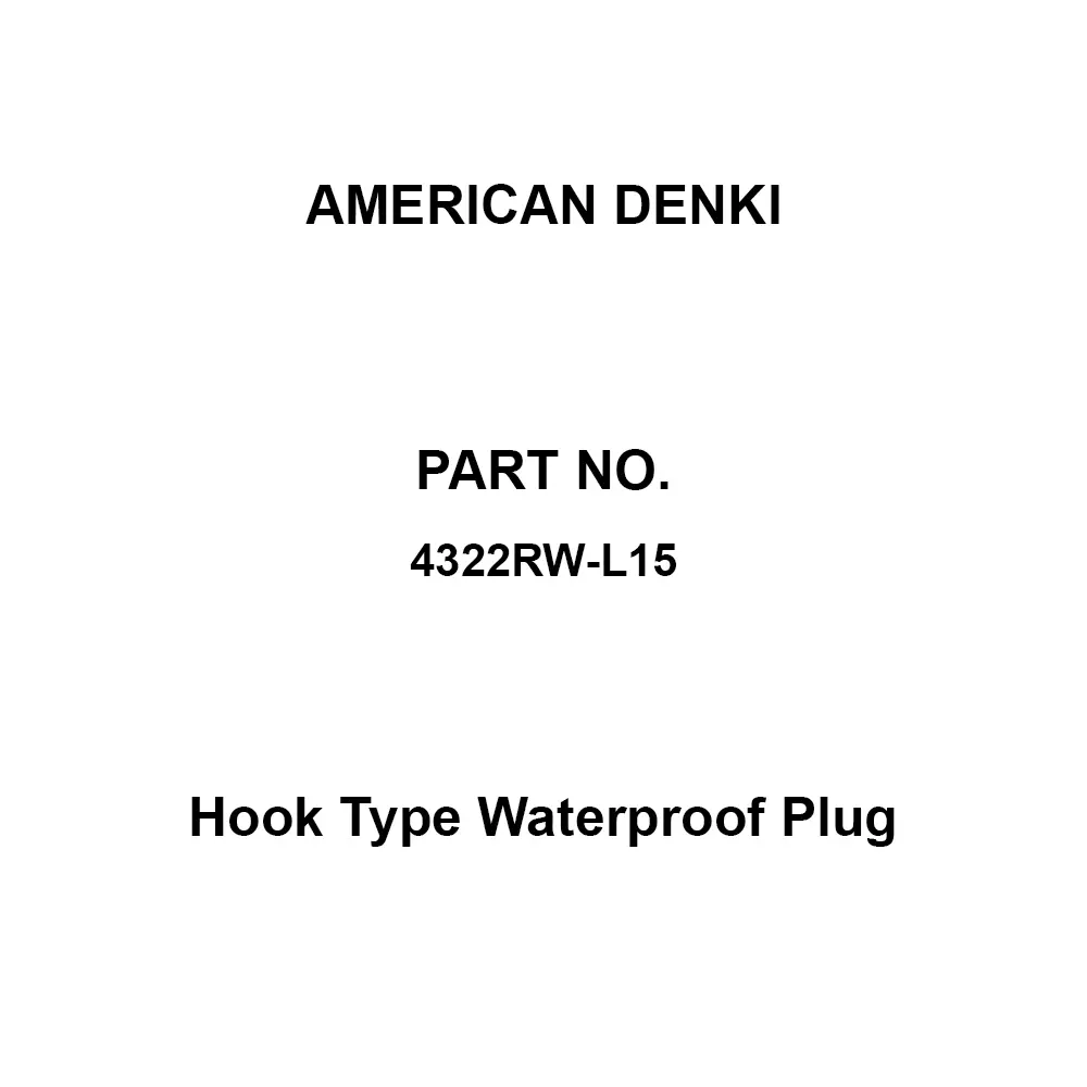 AMERICAN DENKI Hook Type Waterproof Plug Black Catch Shape, 4322RW-L15