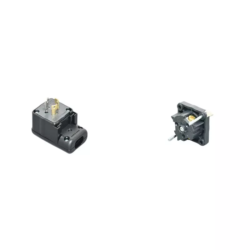 AMERICAN DENKI L-Shaped Plug 250 V Voltage 15 A Current Black, 3122EL-L6