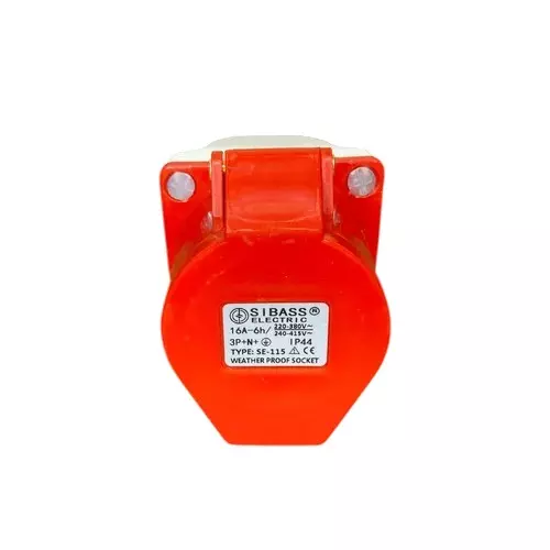 Sibass Electric Box Socket 16 A 4 Pin IP44 Rating and CE Mark, SE-S114 (Pack of 60)
