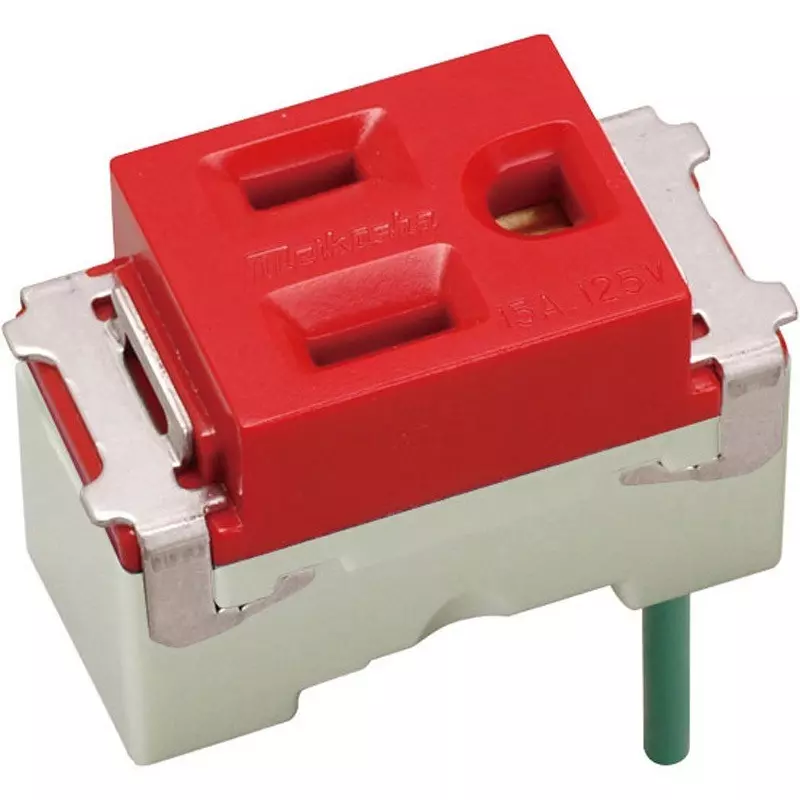 Meikosha Grounded Outlet 125 V Rated Voltage 15 Amp Current, ML1214R-1