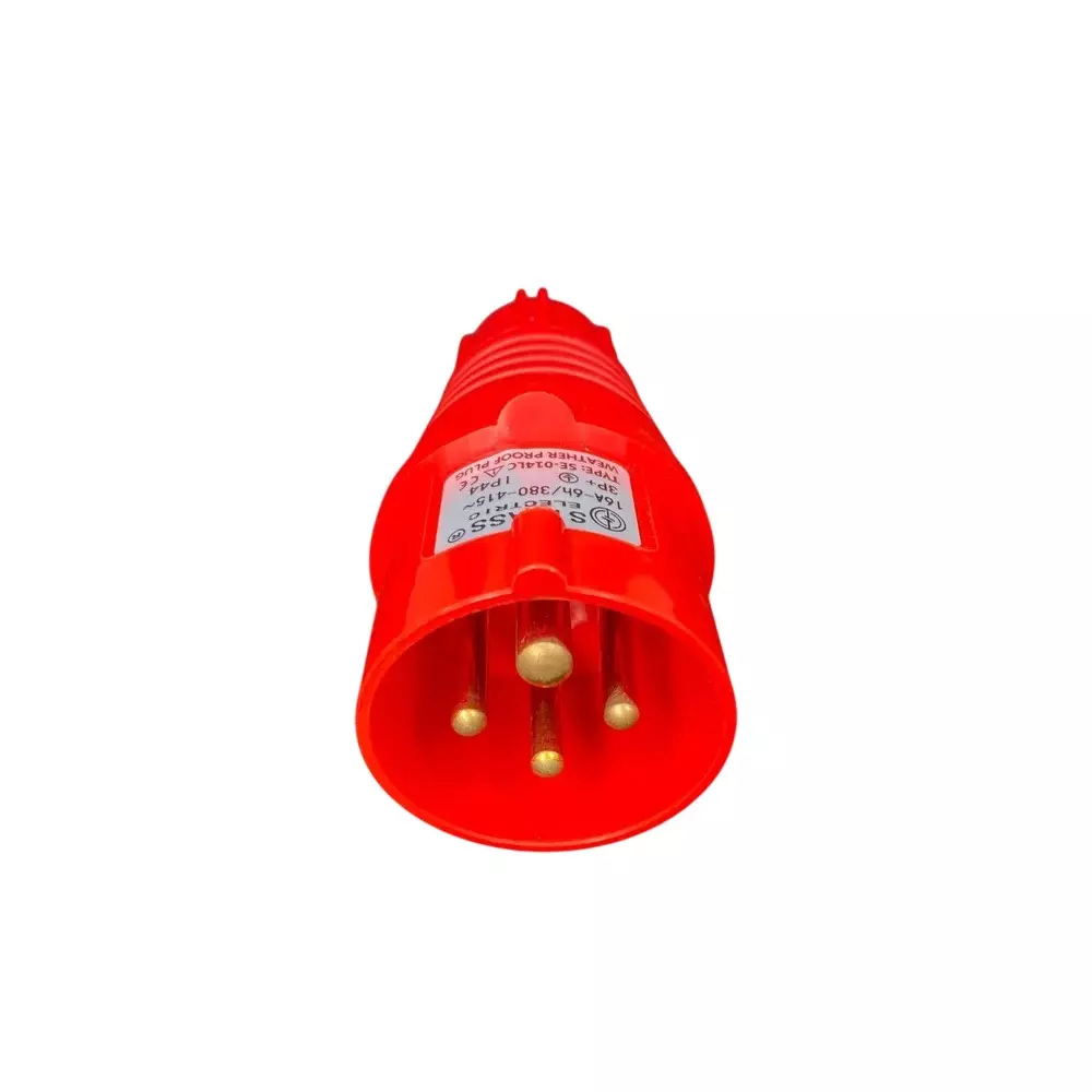 Sibass Electric Plug 16 A 4 Pin IP44 Rating and CE Mark, SE-P014 (Pack of 100)
