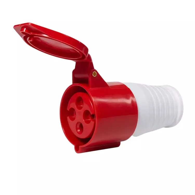 Sibass Electric Straight Socket 32 A 4 Pin IP44 Rating and CE Mark, SE-S224 (Pack of 60)