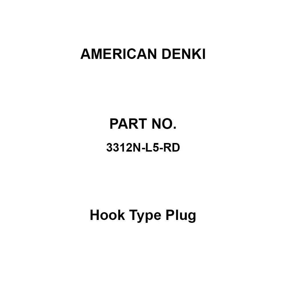 AMERICAN DENKI Hook Type Plug Red Catch Shape, 3312N-L5-RD