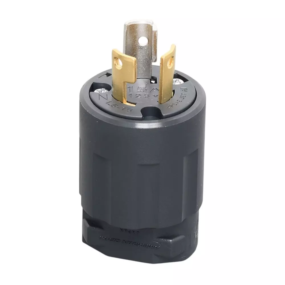 AMERICAN DENKI Hook-Type Plug 2 PNCT-VCT2 mm² Compatible cable Grounding surface P 15 A 125 V Rating No waterproof, 3112N-L5