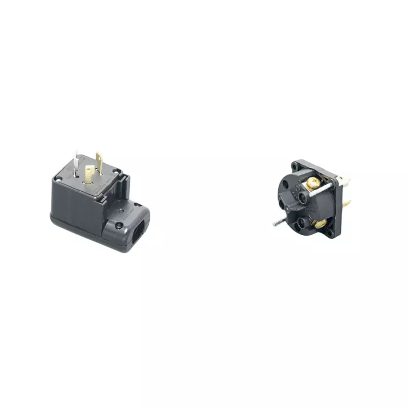 AMERICAN DENKI L-Shaped Plug 125 V Voltage 30 A Current Black, 3312EL-L5