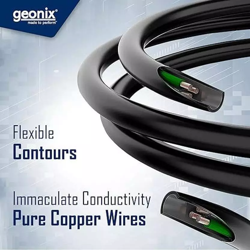 GEONIX Power Cord 1.5 m Compatible with Laptops, Black, GXDPC1.5