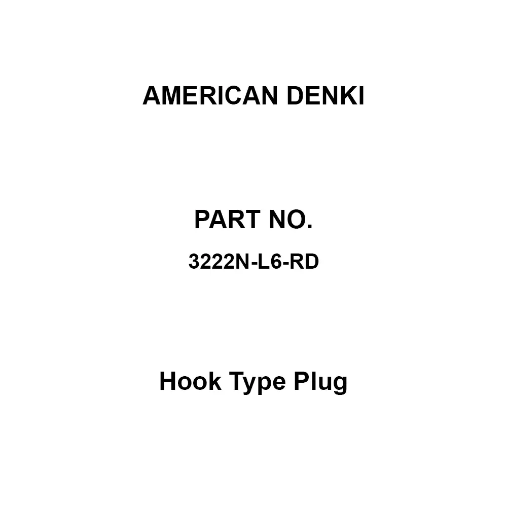 AMERICAN DENKI Hook Type Plug Red Catch Shape, 3222N-L6-RD