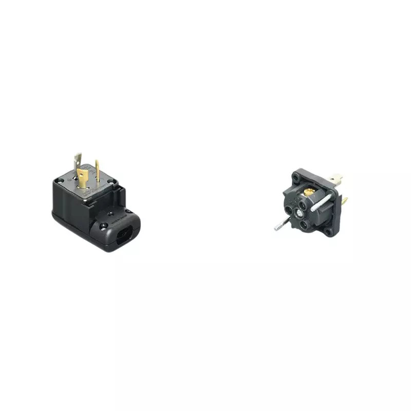 AMERICAN DENKI L-Shaped Plug 250 V Voltage 20 A Current Black, 3222EL-L6