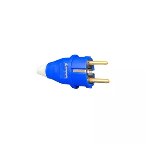 Sibass Electric Plug 16 A 2 Pin Blue IP44 Rating and CE Mark, SE-P012 (Pack of 100)