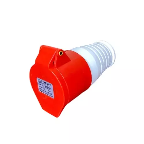 Sibass Electric Straight Socket 16 A 5 Pin IP44 Rating and CE Mark, SE-S215 (Pack of 60)