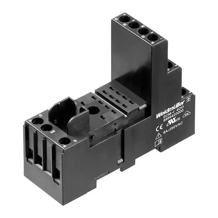 Weidmuller RELAY SOCKET, 14P, 6A, 250VAC, DIN RAIL, 8869420000