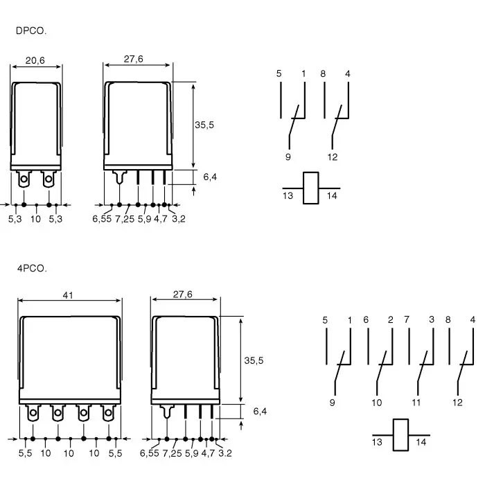 Finder 96 Series PCB Mount Relay Socket 8 Pin 250 V AC for Use with 56.34, 96.14SMA