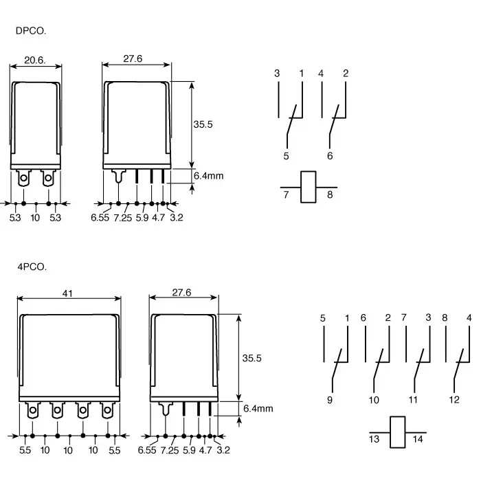 Finder 96 Series PCB Mount Relay Socket 8 Pin 250 V AC for Use with 56.34, 96.14SMA