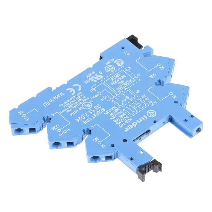 Finder 93 Series DIN Rail Relay Socket 5 Pin 12V DC for Use with 34.51 Series Relay, 93.51.7.024
