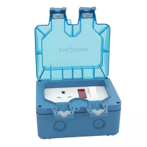 amiciCare Waterproof Outdoor Socket Switch Lockable Cover 6/16 A IP66 EV Charging Electric Box, 1xSocket-Single-IN