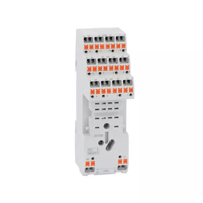 Lovato HR SERIES 230 V AC DIN Rail Relay Socket, for use with HR SERIES, HR6XS41S