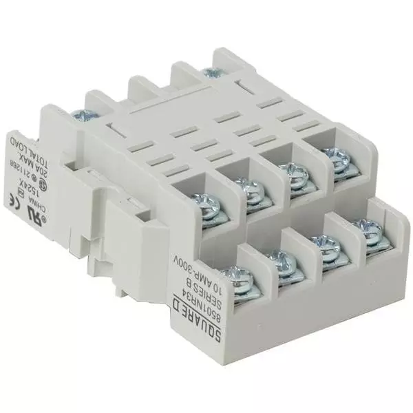 SQUARE D Relay Socket Screw Termination, 8501NR34