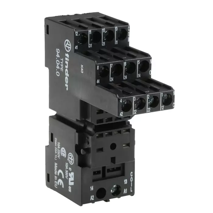 Finder 94 Series DIN Rail Relay Socket 14 Pin 250 V AC for Use with 55.34 85.04 55.32 Series Relay, 94.040SMA