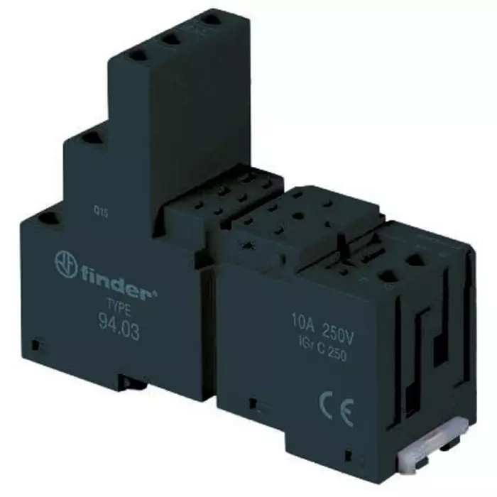 Finder 94 Series Relay Socket 8 Pin for Use with 55.32, 94.020SMA
