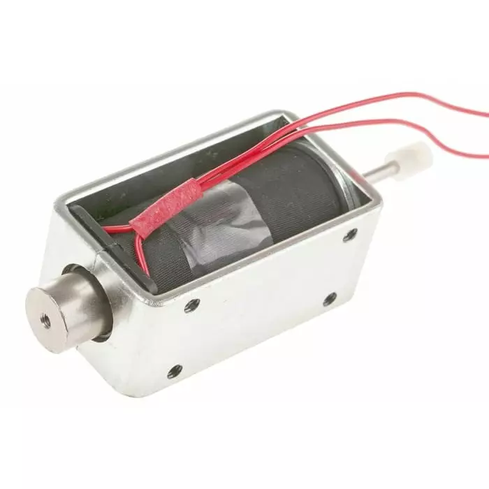 Mecalectro Linear Solenoid 12 V DC 2 to 8N 57.7x32x25.4, 8.M14 02 62 12 VCC 100%