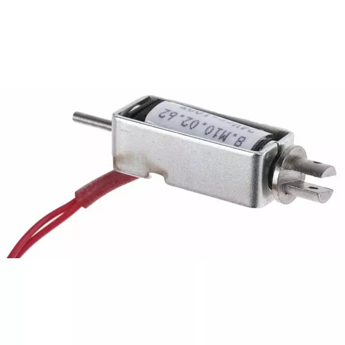 Mecalectro Linear Solenoid 24 V DC 0.1N 30x12.7x10 mm, 8.M10 02 62 24 VCC 100%