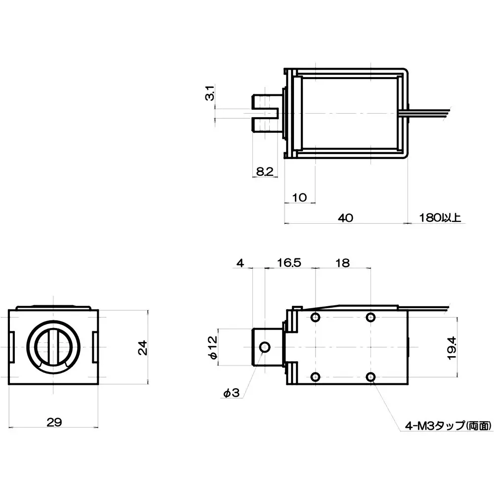 Takaha Kiko Pull Solenoid DC 24 V Rated Voltage, CA12400640