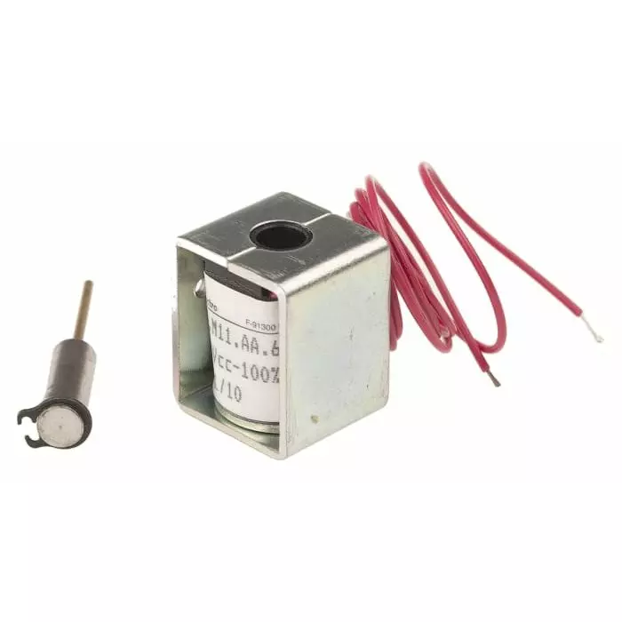 Mecalectro Linear Solenoid 24 V DC 1N 27x22x20 mm, 8.M11 AA 62 24 VCC 100%