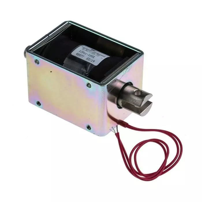 Mecalectro Linear Solenoid 12 V DC 5 to 40N 78.5x57.2x50.8, 8.M17 02 73 12 VCC 100%