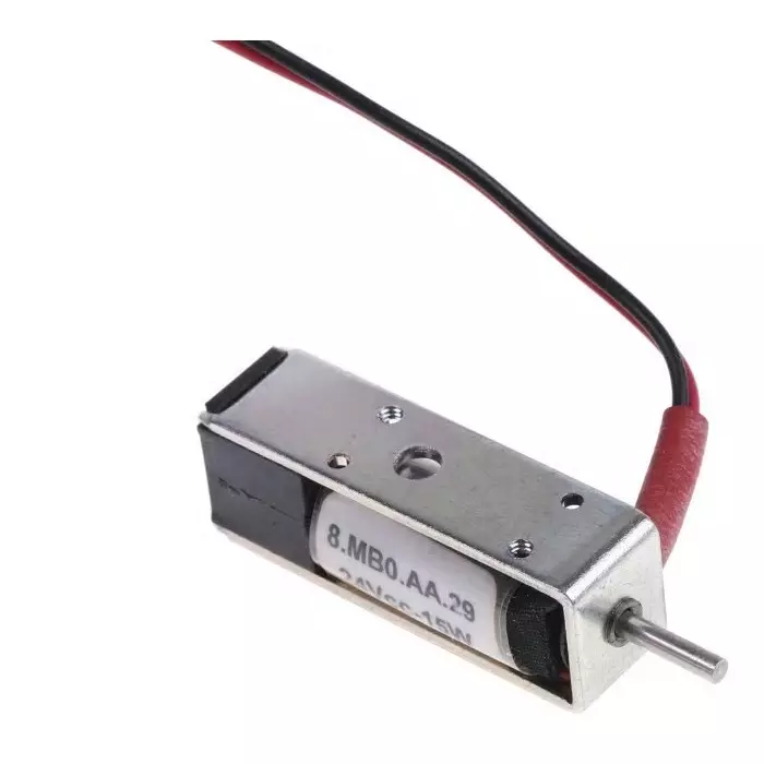 Mecalectro Linear Solenoid 24 V DC 0.6N 36x12.7x10, 8 MB0 AA 29 24VCC 15W