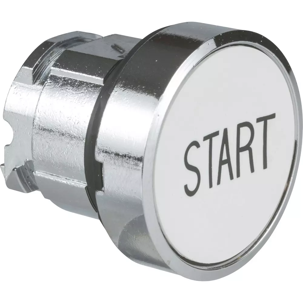 Schneider Electric Push Button Head Metal Material White (START) Metal Head Type, ZB4BA133