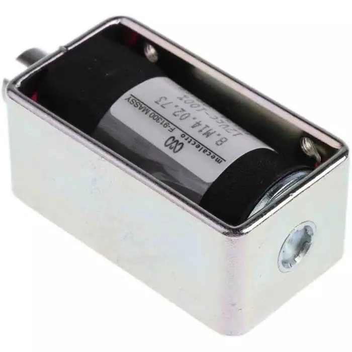 Mecalectro Linear Solenoid 12 V DC 2 to 8N 57.7x32x25.4, 8.M14 02 73 12 VCC 100%