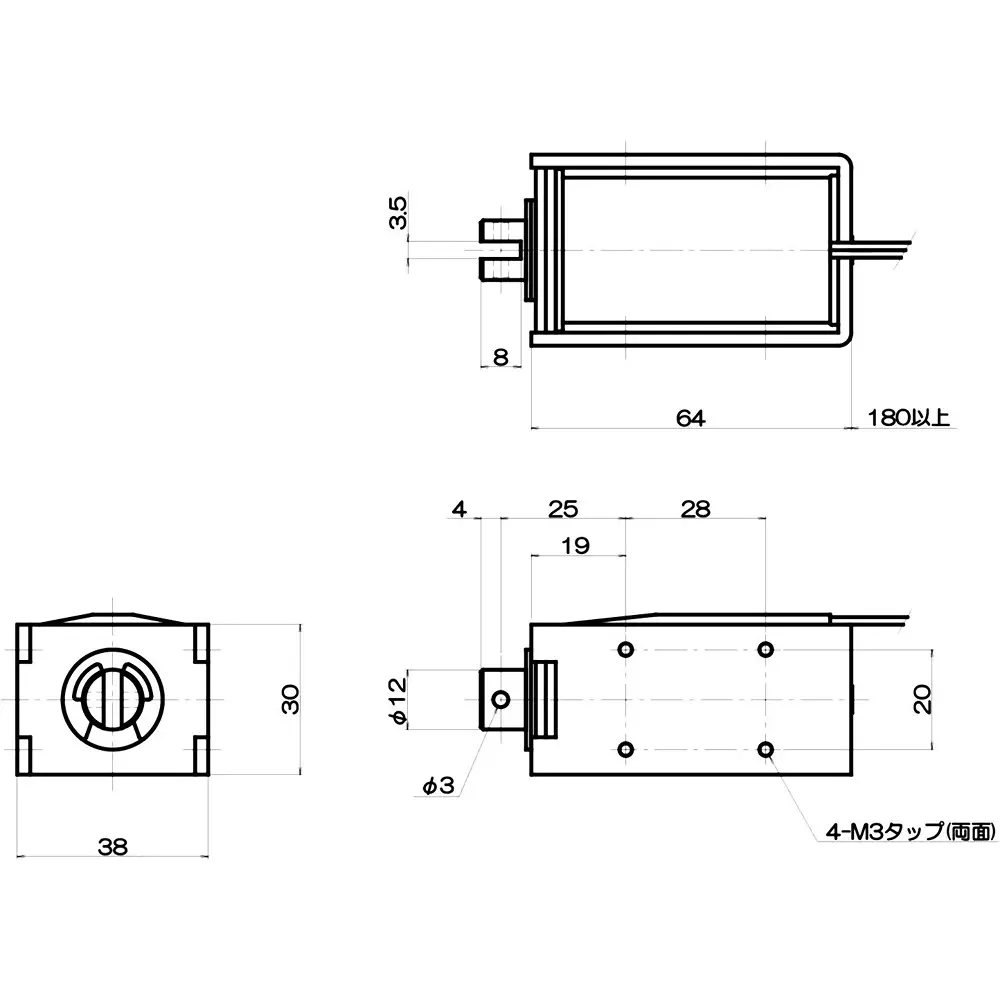 Takaha Kiko Pull Solenoid DC 24 V Rated Voltage, CA12640360