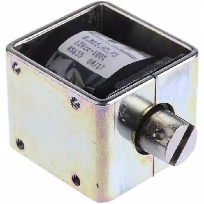 Mecalectro Linear Solenoid 12 V DC 1 to 15N 50.8x49x41.3, 8.M15 02 73 12 VCC 100%