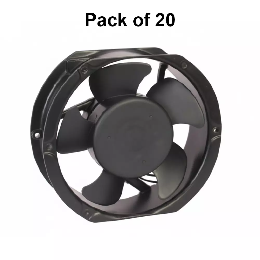 Clasiair AC Axial Fan Sleeve Bearing 220 V Electric 6 Inch (15.24 cm) Size Black for Industrial Use, CA-172 51 S2 W (Pack of 20 Pcs)