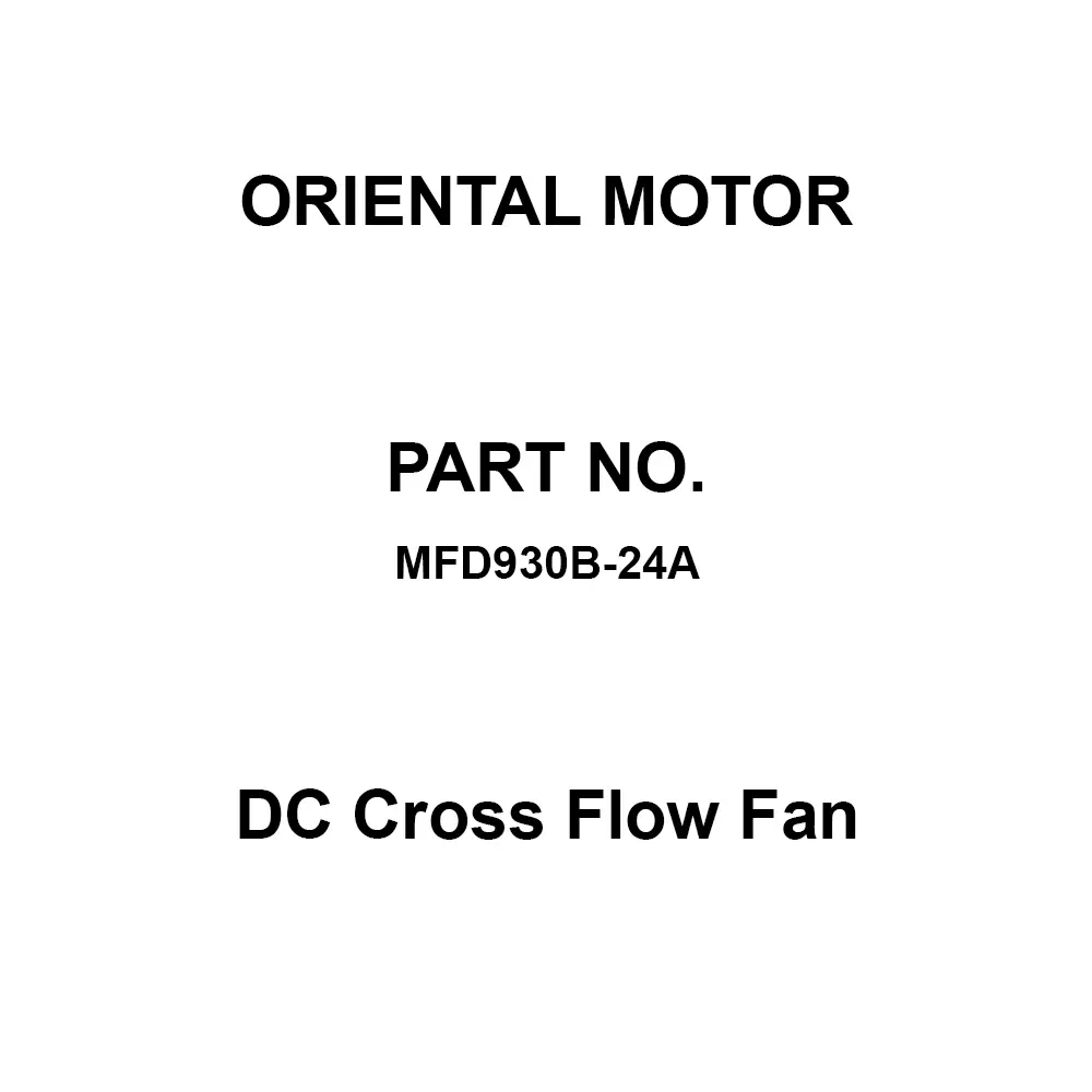 ORIENTAL MOTOR DC Cross Flow Fan DC 24 V, MFD930B-24A