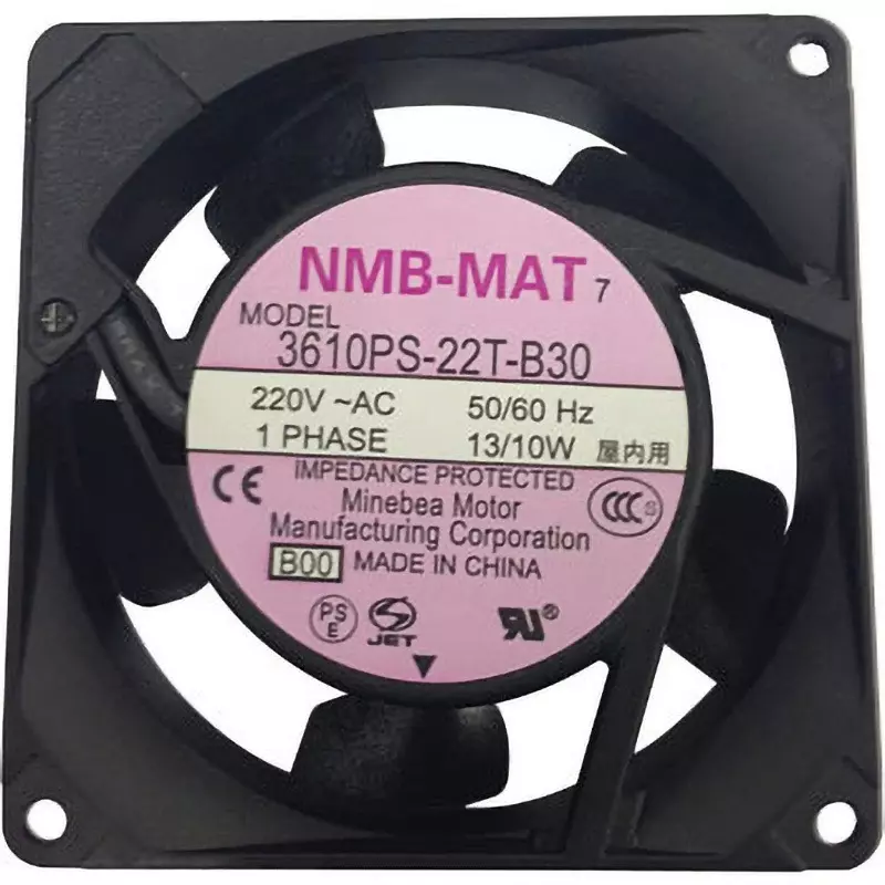 NMB Technologies AC Fan Motor AC220 0.8/0.98 (50/60 Hz) m³/min Max Airflow, 09225PB-B2L-EA-00